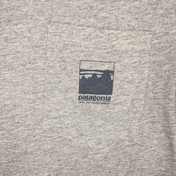 Patagonia 🏔️ Grey Pocket Tee Save Our Home Planet - Picture 3 of 6